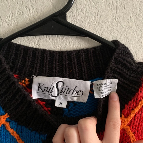 VINTAGE / argyle sweater - Picture 4 of 4